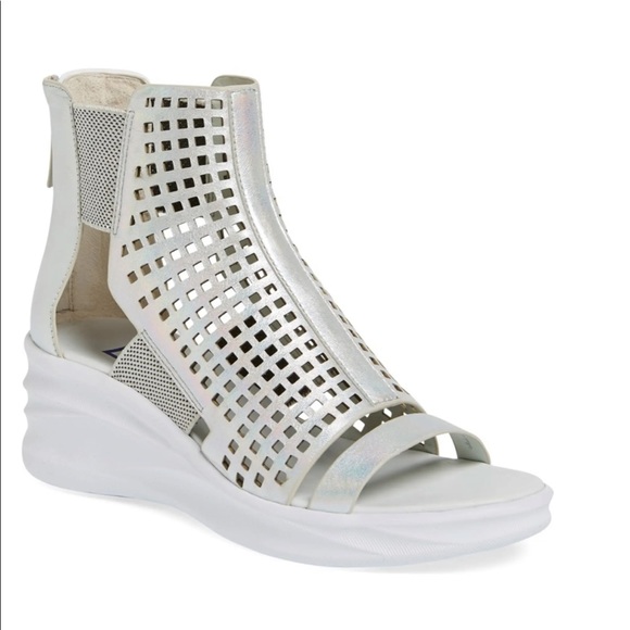 Elie Tahari Shoes - Elie Tahari Sport Silver Wedge Sandal